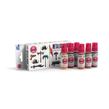 AK Interactive Metallics Quick Gen rinkinys, 6×18 ml