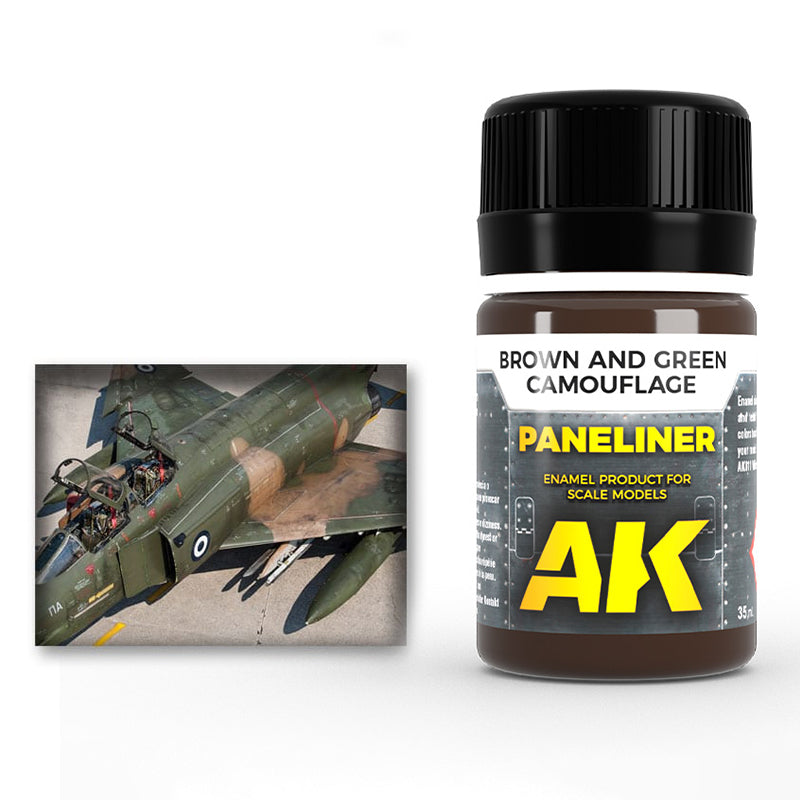 AK Interactive Paneliner for Brown and Green Camouflage efekto dažai, 35 ml