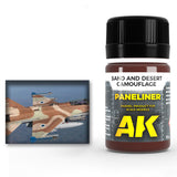 AK Interactive Paneliner for Sand and Desert Camouflage efekto dažai, 35 ml