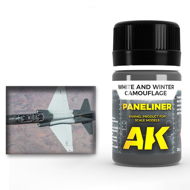 AK Interactive Paneliner for White and Winter Camouflage efekto dažai, 35 ml