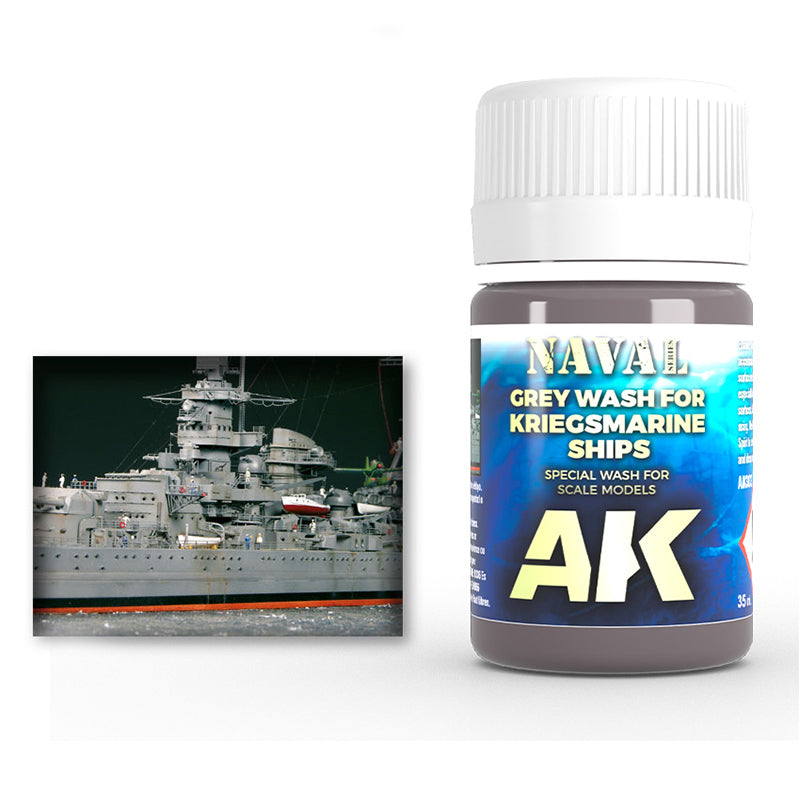 AK Interactive Naval Grey Wash for Kriegsmarine Ships, 35 ml