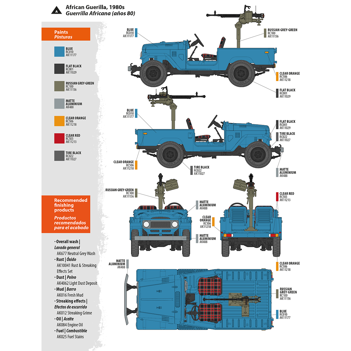 AK Interactive FJ43 pikapo su DShKM ginklu surenkamas modelis, 1:35