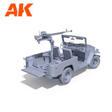 AK Interactive FJ43 pikapo su DShKM ginklu surenkamas modelis, 1:35