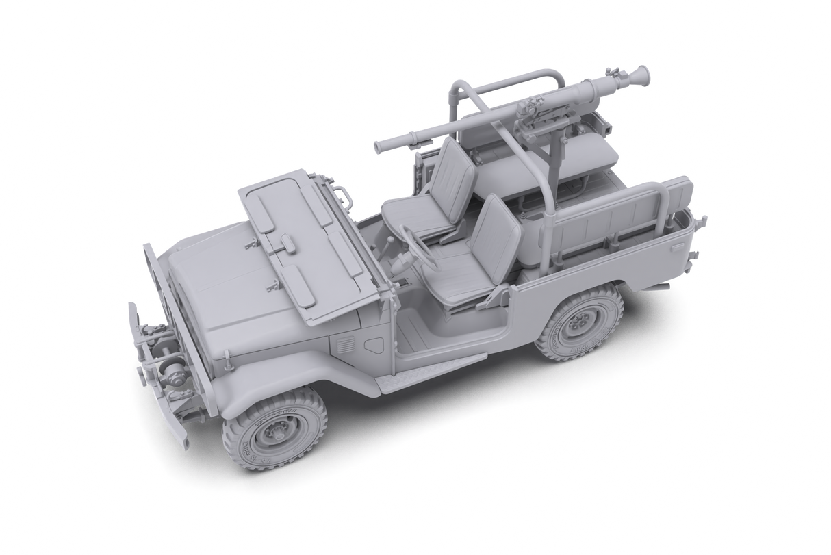 AK Interactive FJ43 pikapo su SPG-9 neatšaunamuoju ginklu surenkamas modelis, 1:35