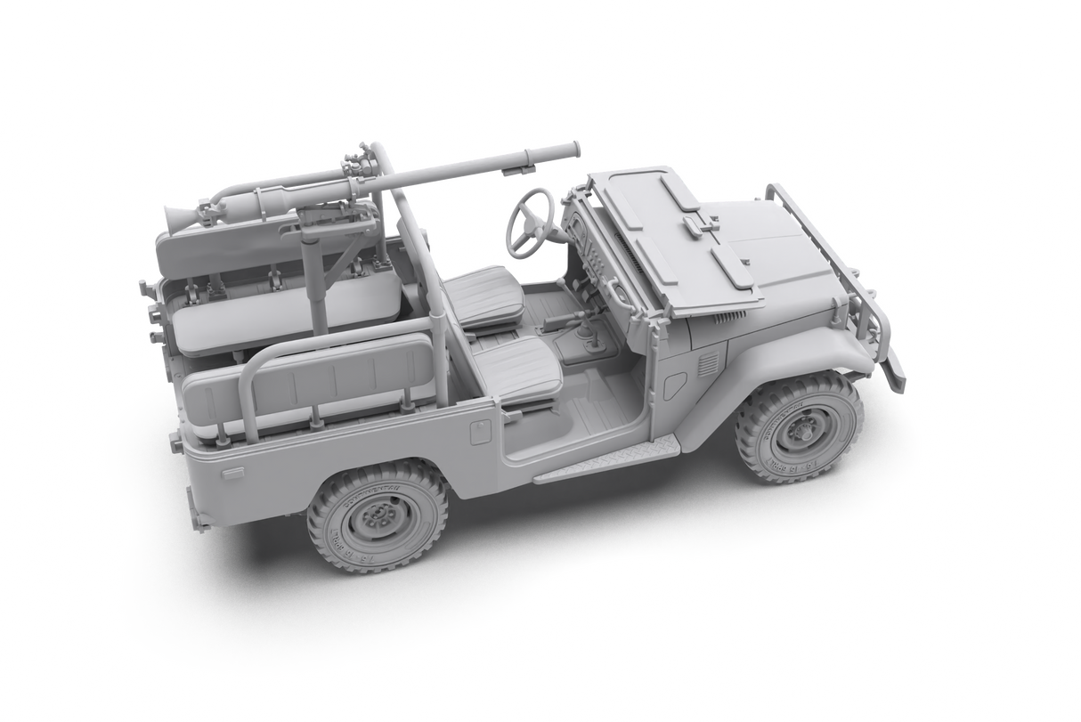 AK Interactive FJ43 pikapo su SPG-9 neatšaunamuoju ginklu surenkamas modelis, 1:35