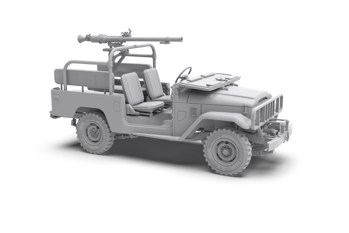 AK Interactive FJ43 pikapo su SPG-9 neatšaunamuoju ginklu surenkamas modelis, 1:35