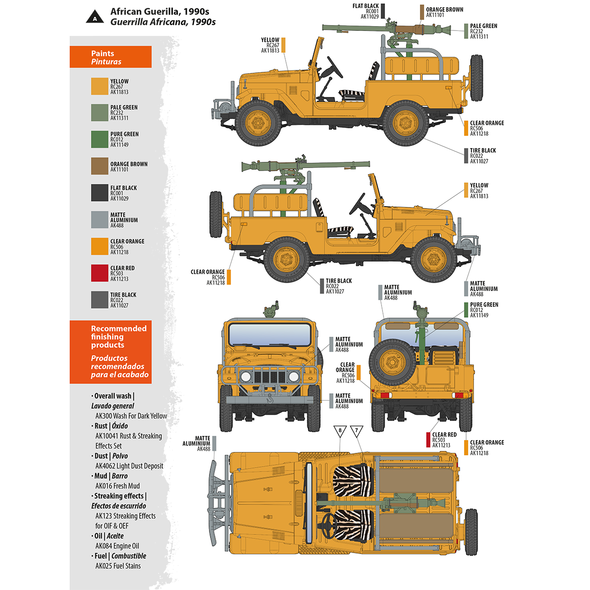 AK Interactive FJ43 pikapo su SPG-9 neatšaunamuoju ginklu surenkamas modelis, 1:35