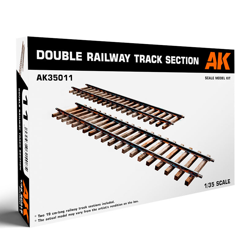 AK Interactive Double Railway Track Section geležinkelio atkarpos surenkamas modelis, 1:35