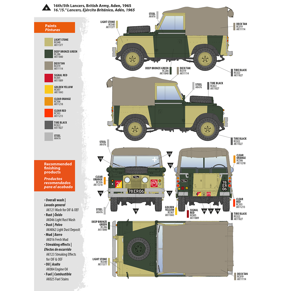 AK Interactive Land Rover 88 Series IIA Rover 8 surenkamas modelis, 1:35