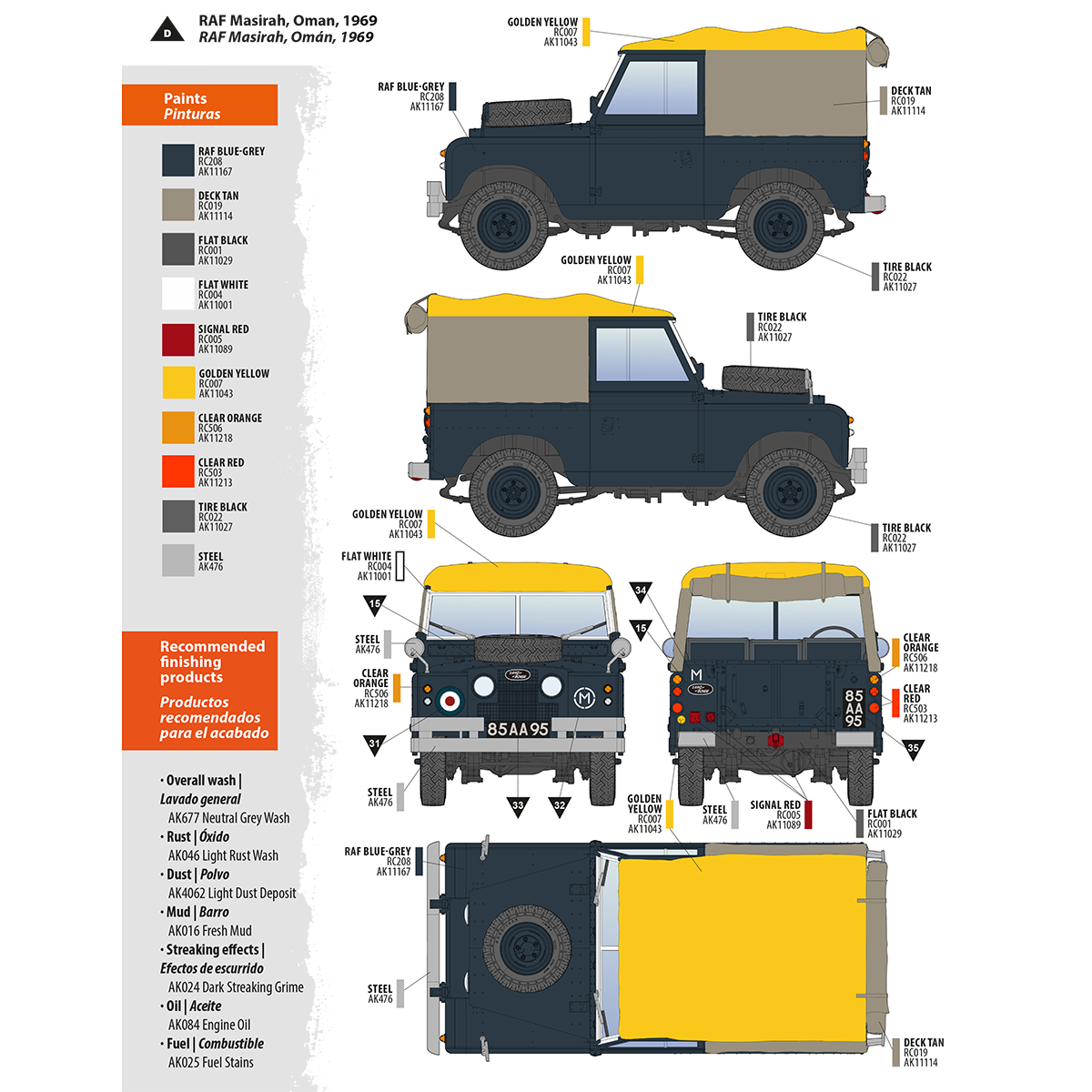 AK Interactive Land Rover 88 Series IIA Rover 8 Scale Model, 1:35