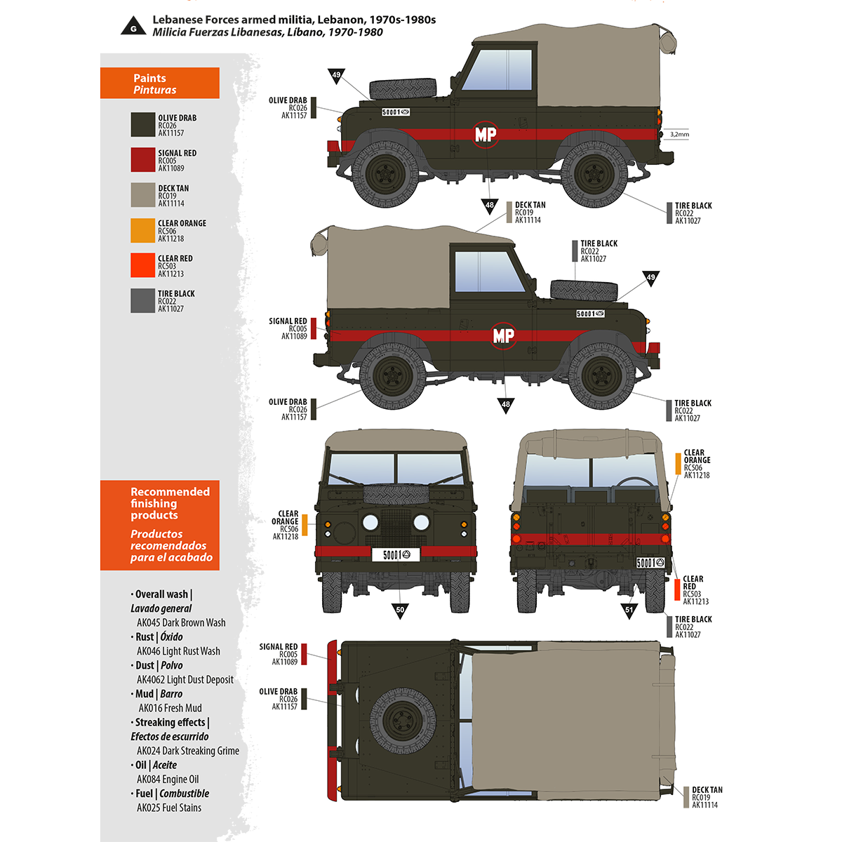 AK Interactive Land Rover 88 Series IIA Rover 8 surenkamas modelis, 1:35