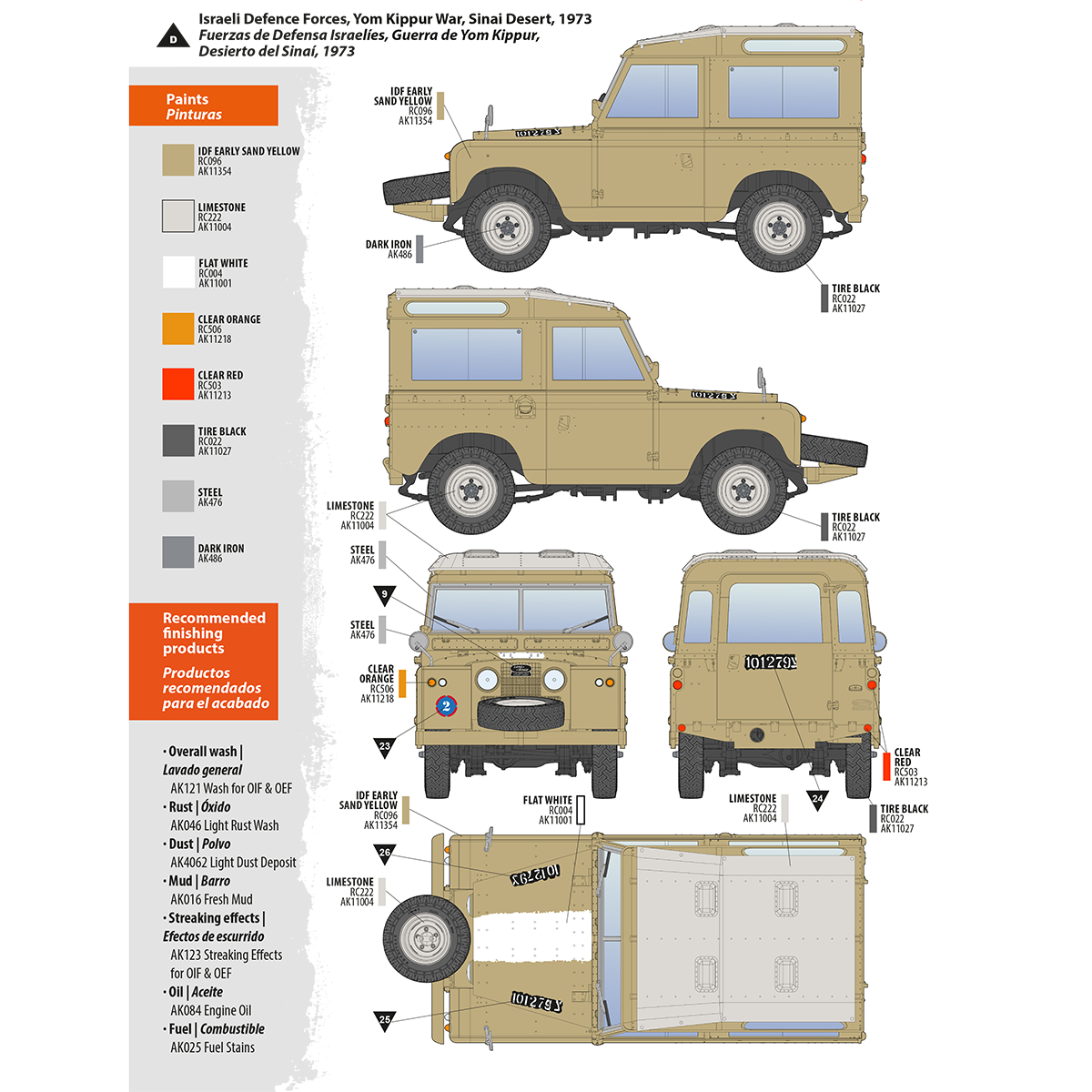 AK Interactive Land Rover 88 Series IIA universalo surenkamas modelis, 1:35