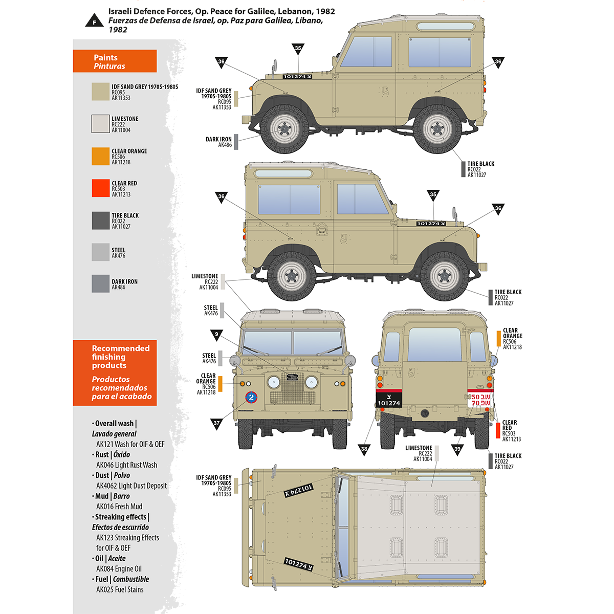 AK Interactive Land Rover 88 Series IIA universalo surenkamas modelis, 1:35