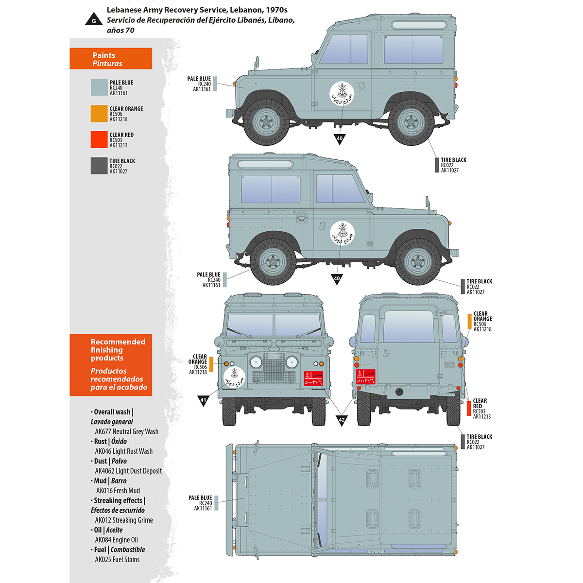 AK Interactive Land Rover 88 Series IIA universalo surenkamas modelis, 1:35