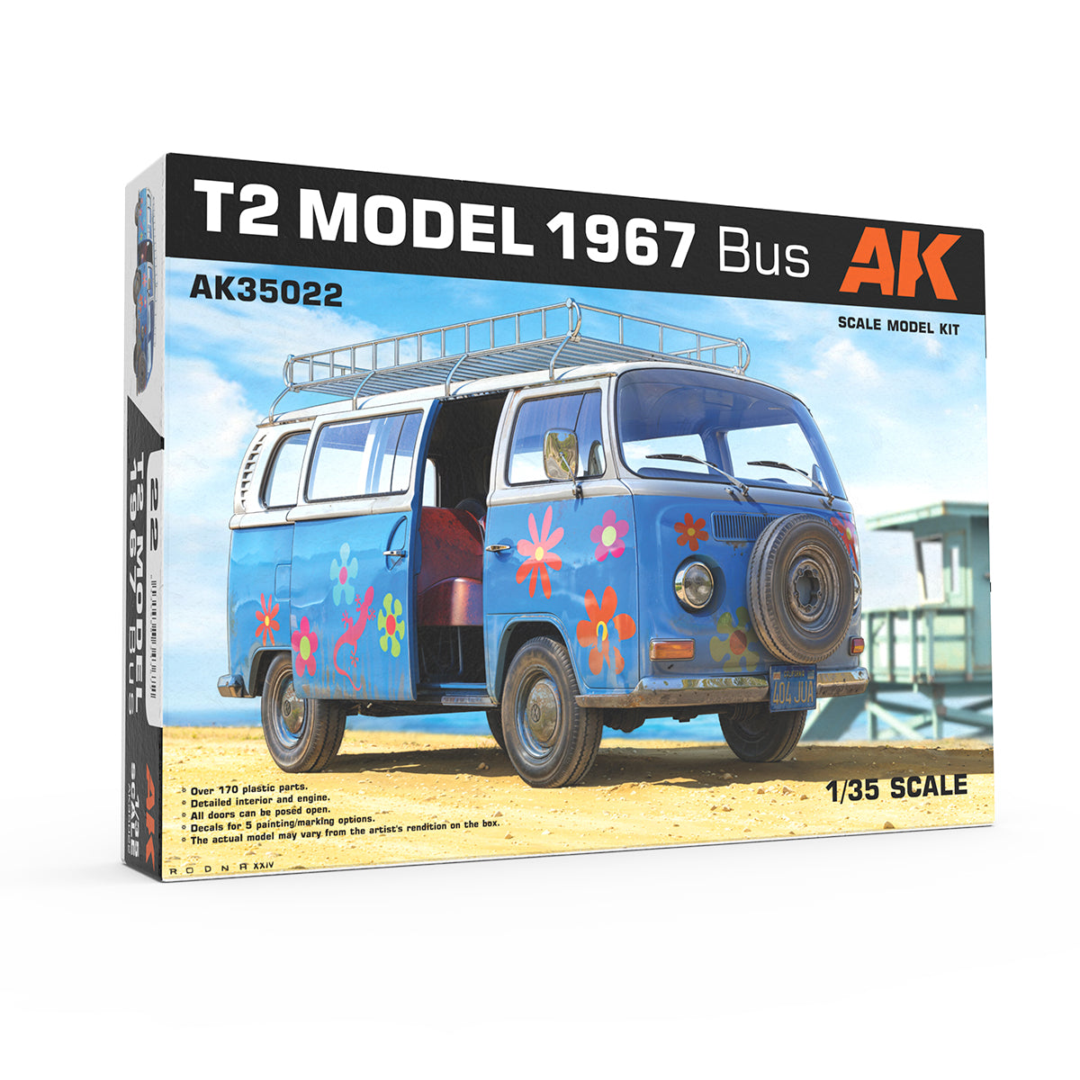 AK Interactive T2 Model 1967 autobusiuko surenkamas modelis, 1:35