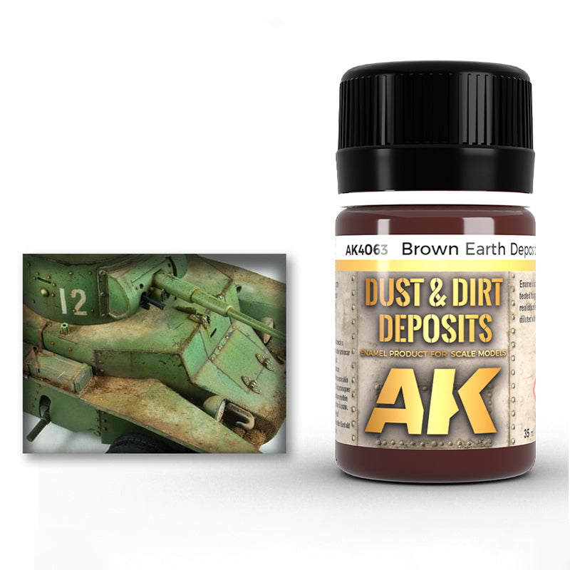 AK Interactive Dust & Dirt Deposits Brown Earth emaliniai dažai, 35 ml