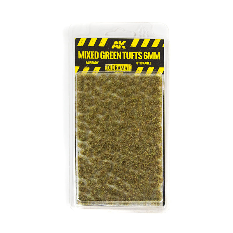 AK Interactive Mixed Green Tufts dekoratyvinės žolės kuokšteliai, 6 mm