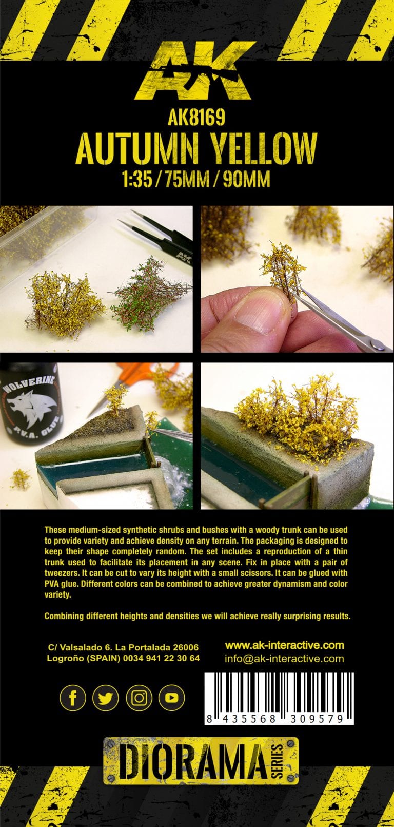 AK Interactive Autumn Yellow Shrubberies, 1:35