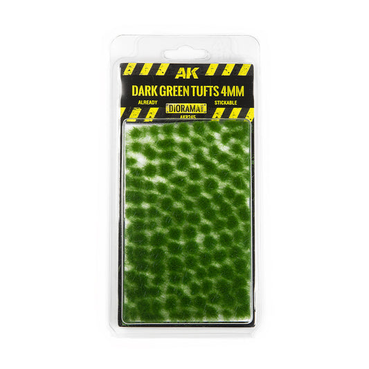 AK Interactive Dark Green Tufts dekoratyvinės žolės kuokšteliai, 4 mm