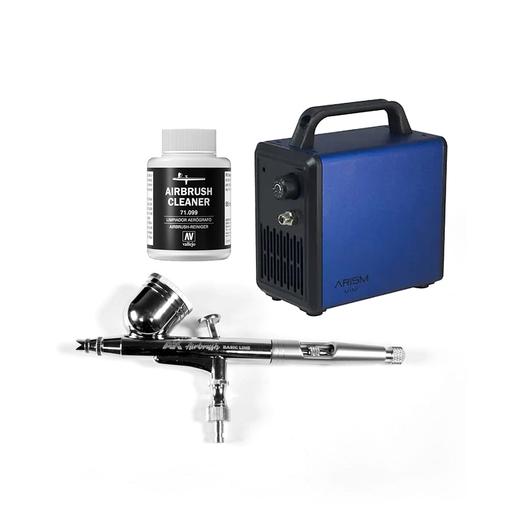 Airbrush Kit for Beginners - airbrush + compressor + cleaner