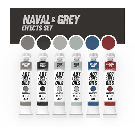 ABTEILUNG 502 Naval and Grey Oil Paint Set, 6x20 ml