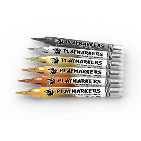 AK Interactive Playmarkers Full Metal rinkinys, 6 markeriai