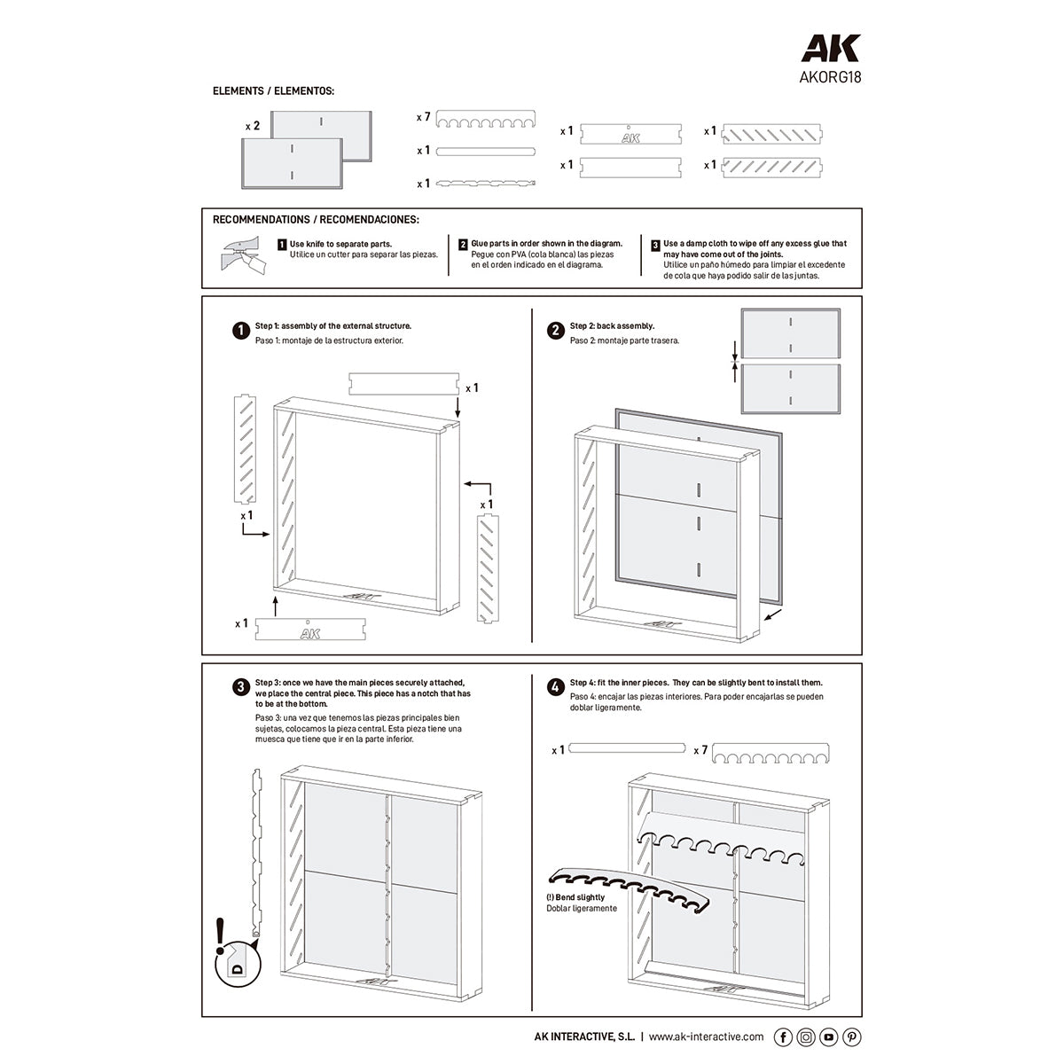 AK Interactive modulinė dėžė organizavimui, 30 x 30 x 6 cm