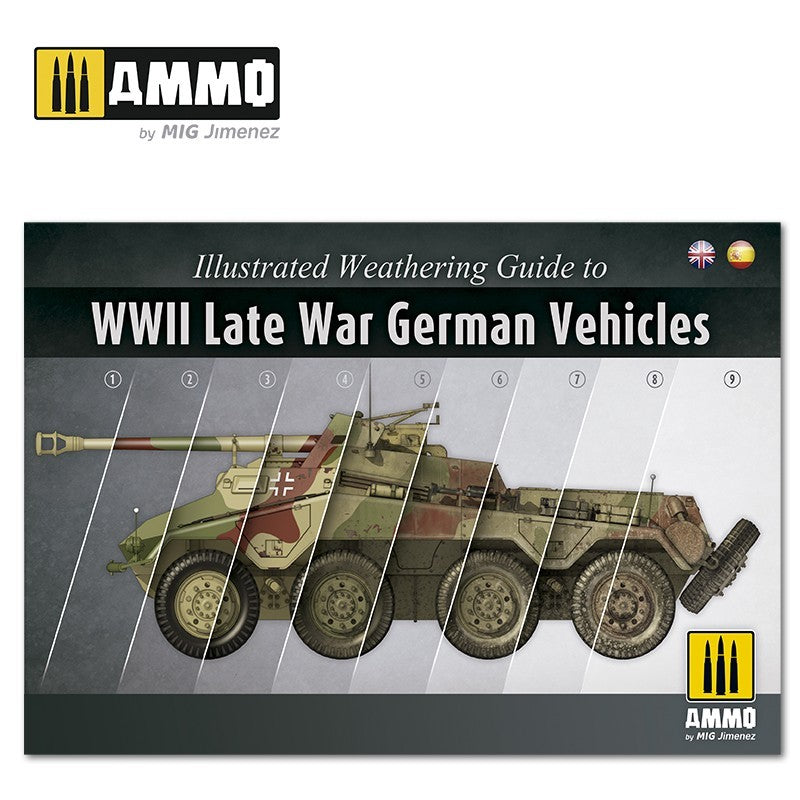 AMMO by Mig “Illustrated Weathering Guide to WWII Late German Vehicles” mokomoji knyga