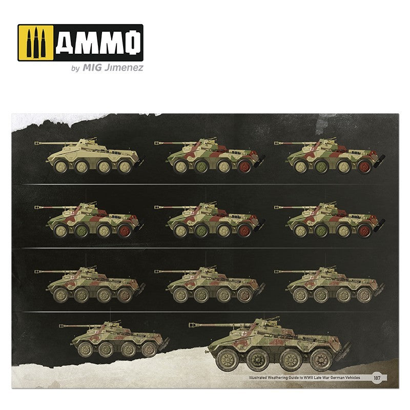 AMMO by Mig “Illustrated Weathering Guide to WWII Late German Vehicles” mokomoji knyga