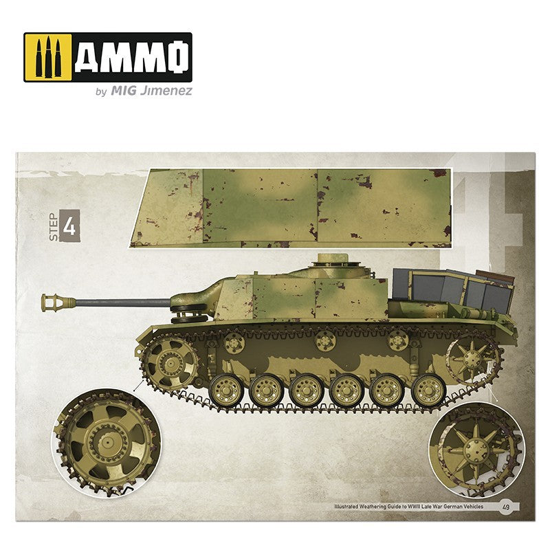 AMMO by Mig “Illustrated Weathering Guide to WWII Late German Vehicles” mokomoji knyga