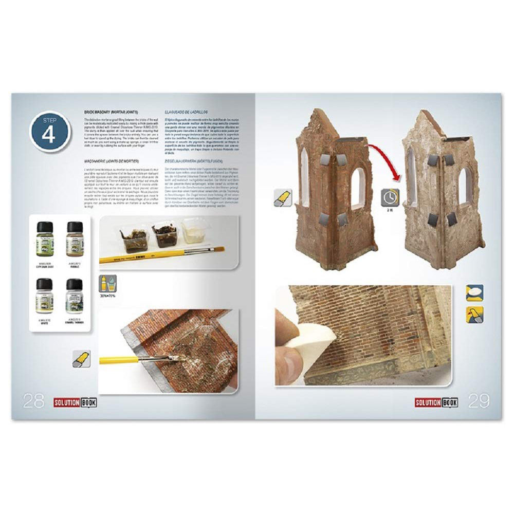 AMMO by Mig Solution Book "How to Paint Brick Buildings" mokomoji knyga