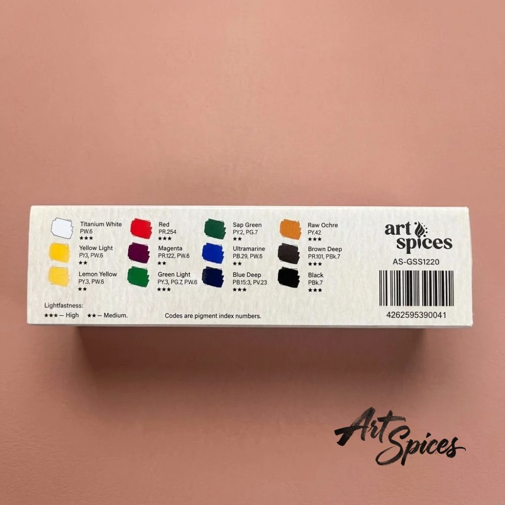 Art Spices Studio Gouache Essential Set, 12x20 ml