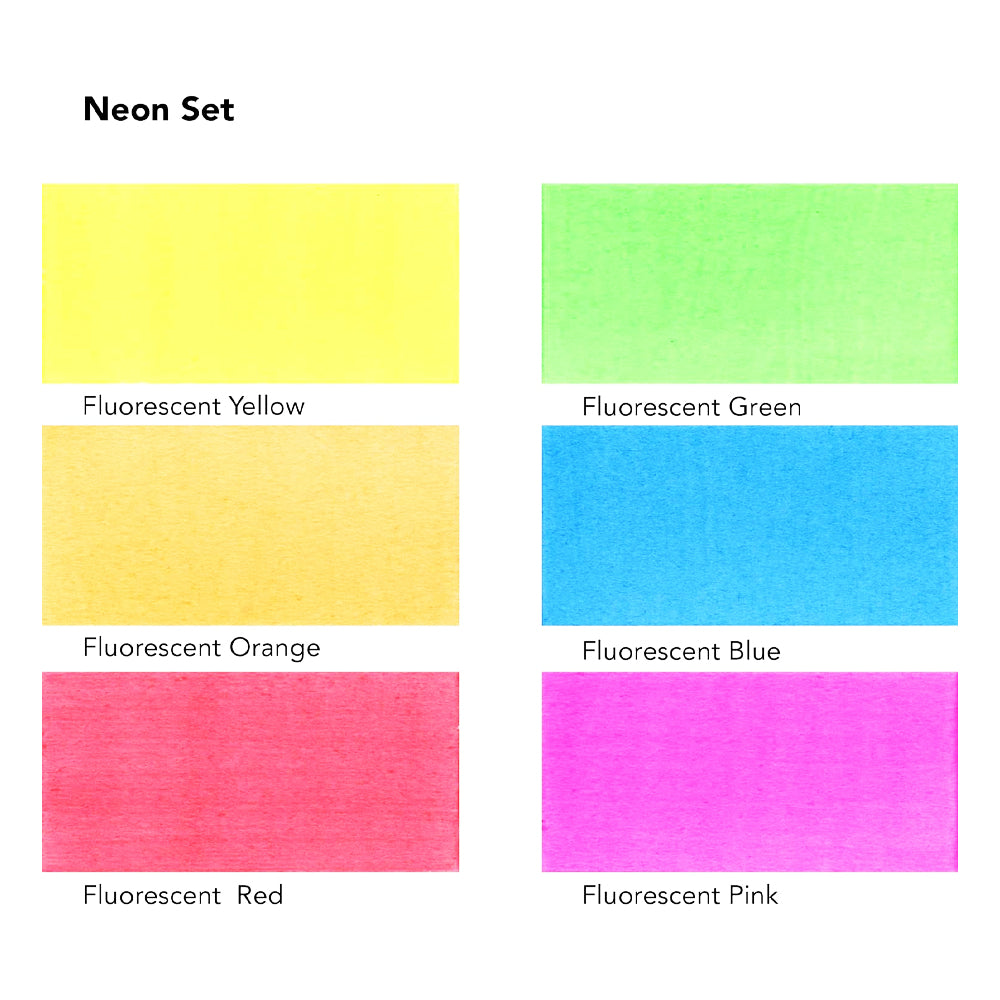 Daler-Rowney FW Neon Acrylic Ink Set, 6 Colours