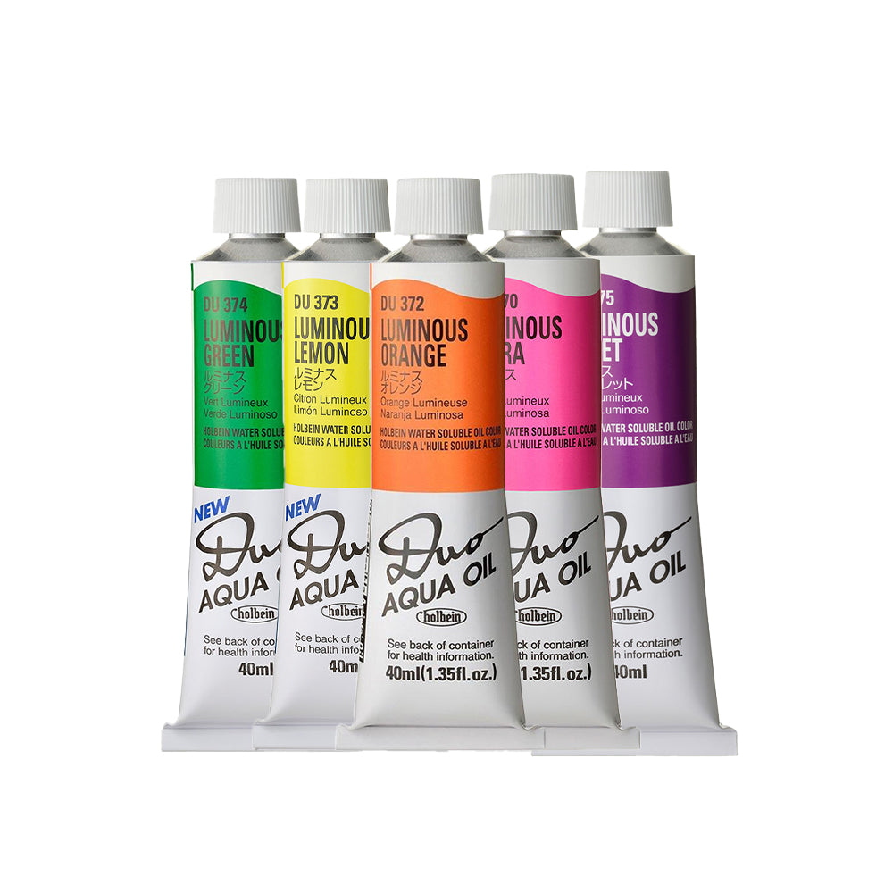 Holbein DUO Aqua Oil Luminous fluorescenciniai vandeniu skiedžiami aliejiniai dažai