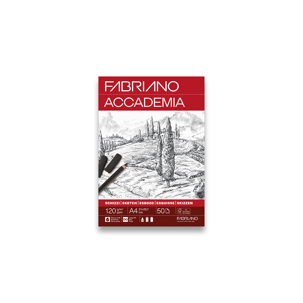 Fabriano Accademia Sketching piešimo bloknotas, 50 lapų, 120 gsm