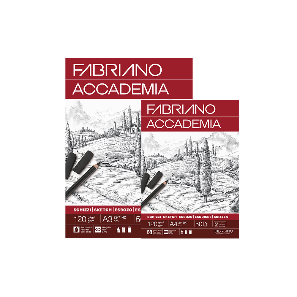 Fabriano Accademia Sketching piešimo bloknotas, 50 lapų, 120 gsm