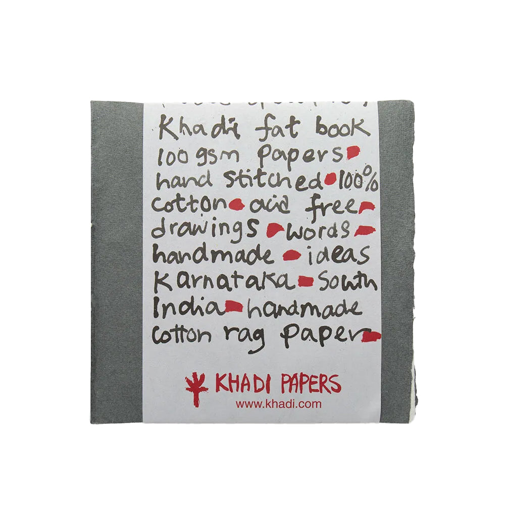 Handmade Khadi Paper Sketching Fat Book from India, 48 Sheets, 100 gsm