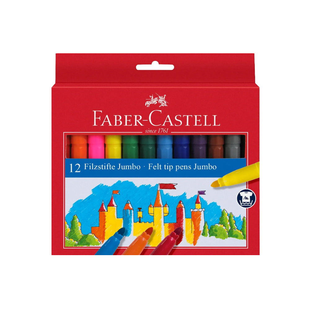 Faber-Castell Felt Tip Pens Jumbo, 12 colours