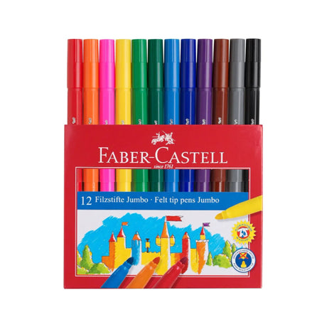 Faber-Castell Felt Tip Pens Jumbo, 12 colours