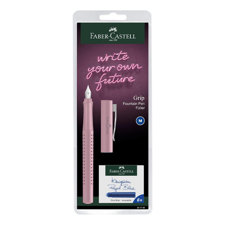 Faber-Castell Grip plunksnakotis, M (0.7 mm), matinis, įvairių spalvų, blisteryje