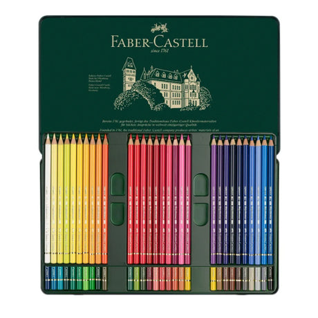 Faber-Castell Polychromos spalvotų pieštukų rinkinys metalinėje dėžutėje, 60 spalvų