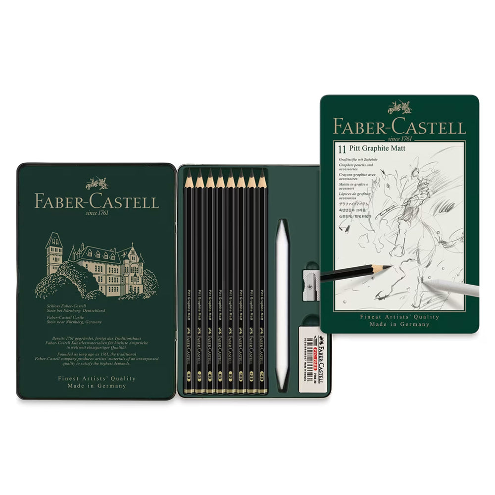 Faber-Castell Pitt Graphite Matt Set for Sketching, 11 pcs.
