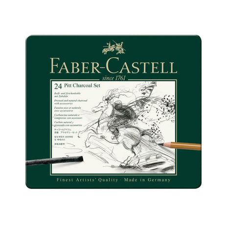 Faber-Castell Pitt Charcoal piešimo priemonių rinkinys, 24 vnt.