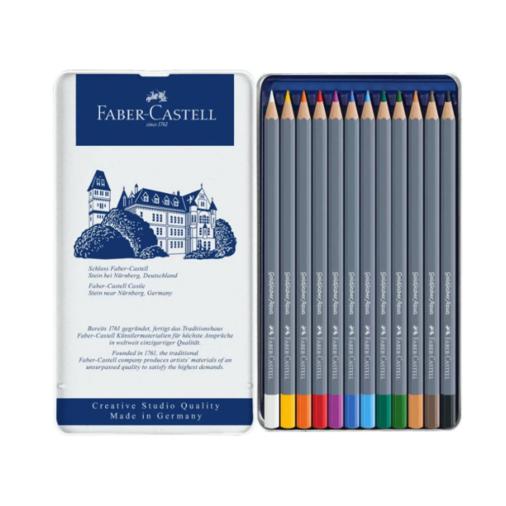 Faber-Castell Goldfaber Aqua Watercolour Pencils Set, 12 pcs.