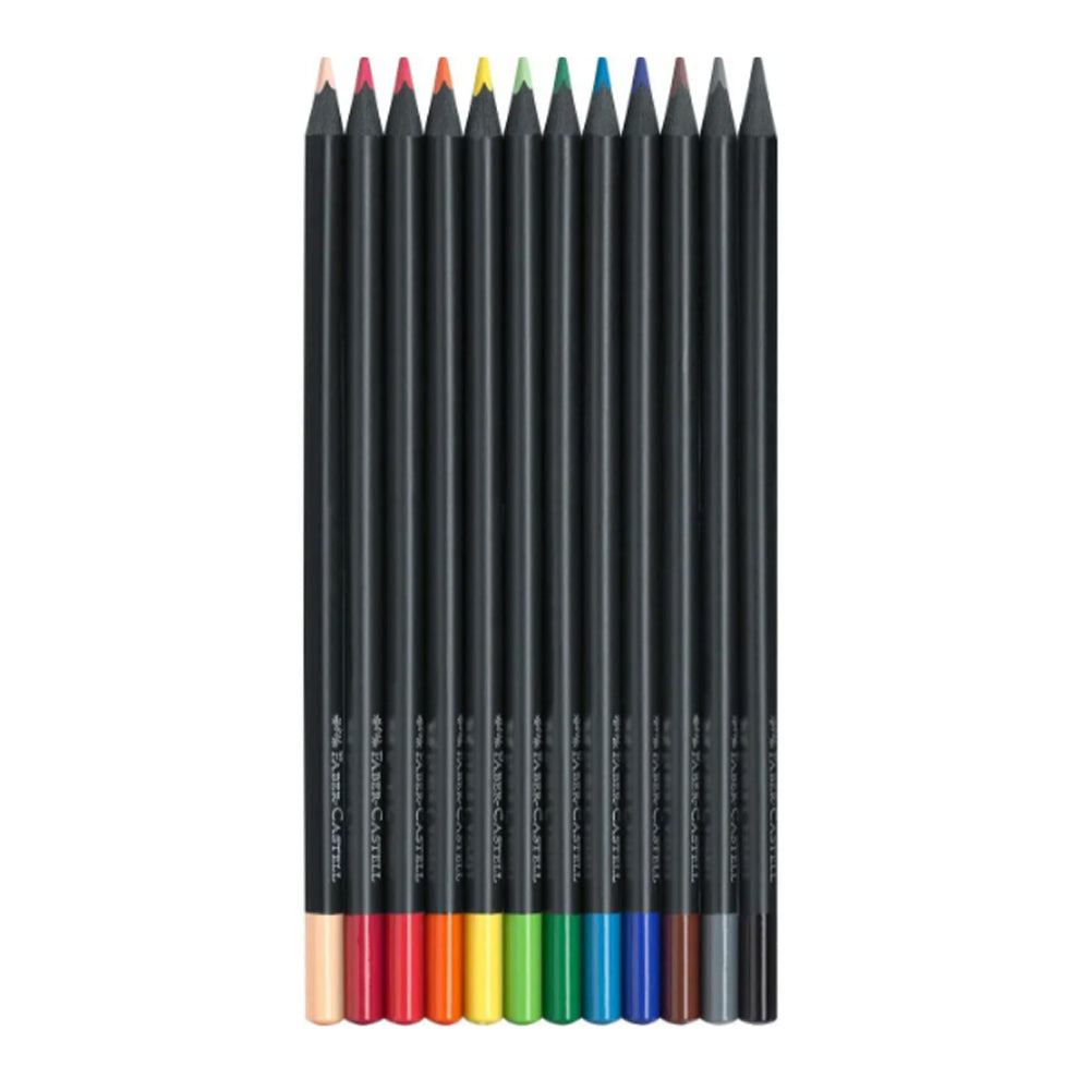 Faber-Castell Black Edition spalvoti pieštukai, 12 spalvų