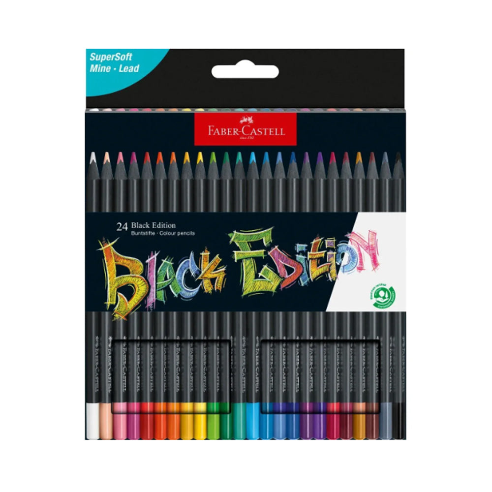 Faber-Castell Black Edition Colour Pencils, 24 colours