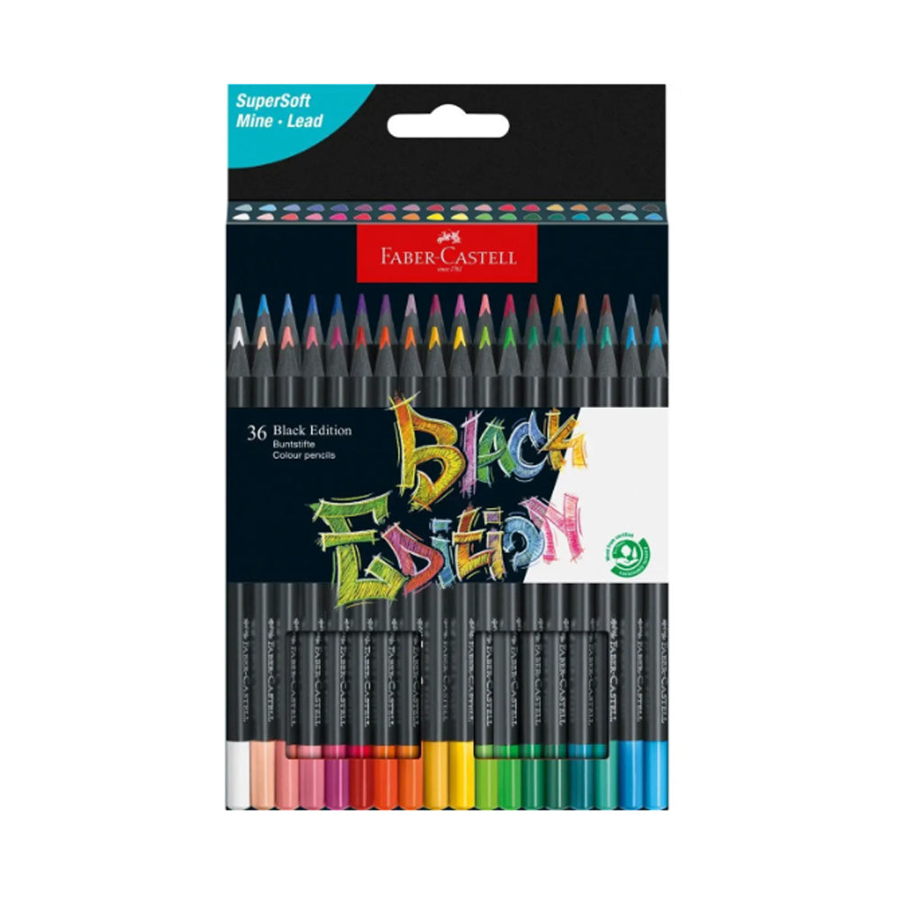 Faber-Castell Black Edition Colour Pencils, 36 colours