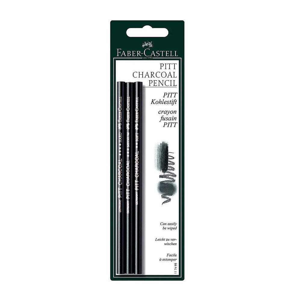 Faber-Castell Pitt Charcoal anglies pieštukų rinkinys, 3 vnt.