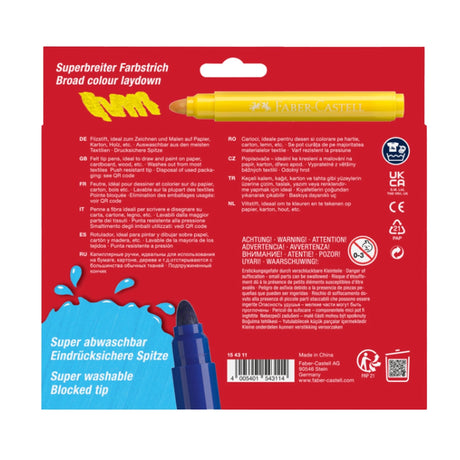 Faber-Castell Felt Tip Pens Jumbo, 12 colours
