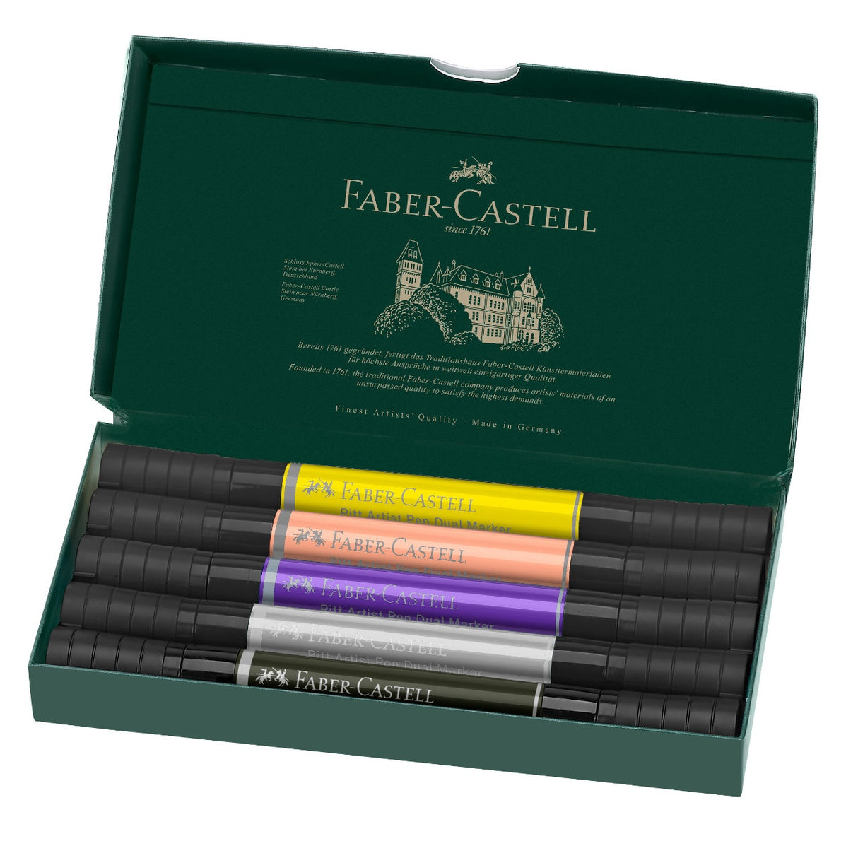 Faber-Castell Pitt Artist Fashion dvipusių rašiklių piešimui rinkinys, 5 vnt.